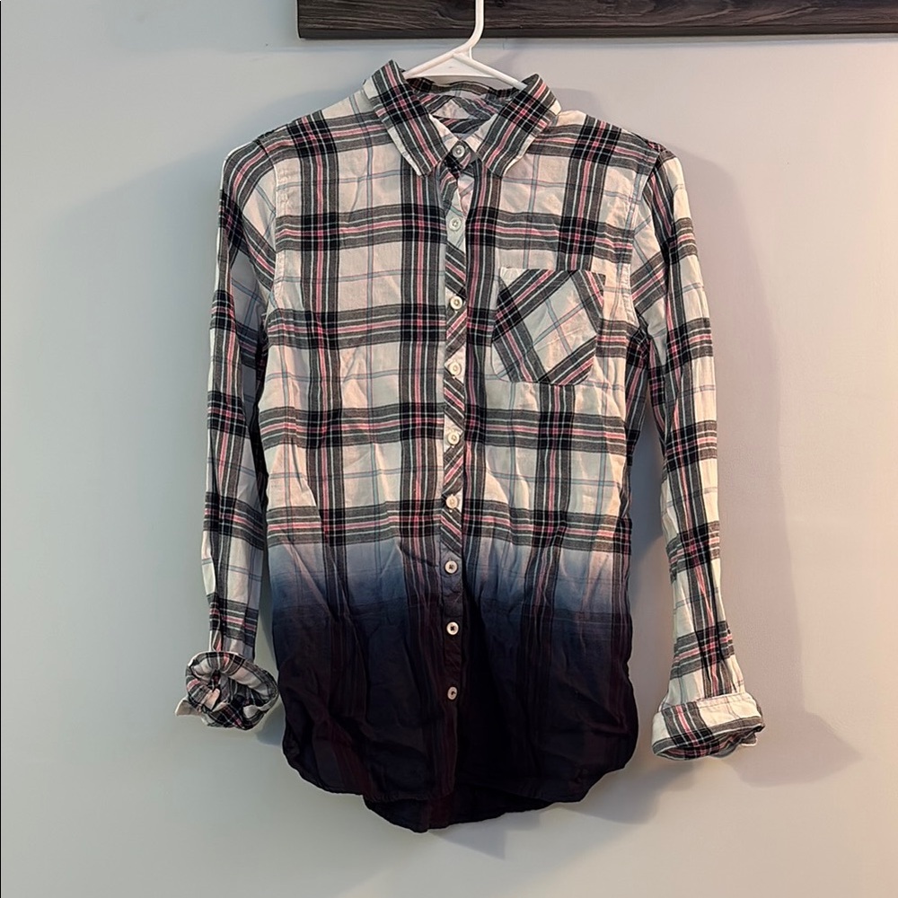 Justice pink and blue flannel